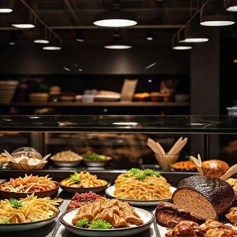 Deconstructed sushi roll on a holographic plate