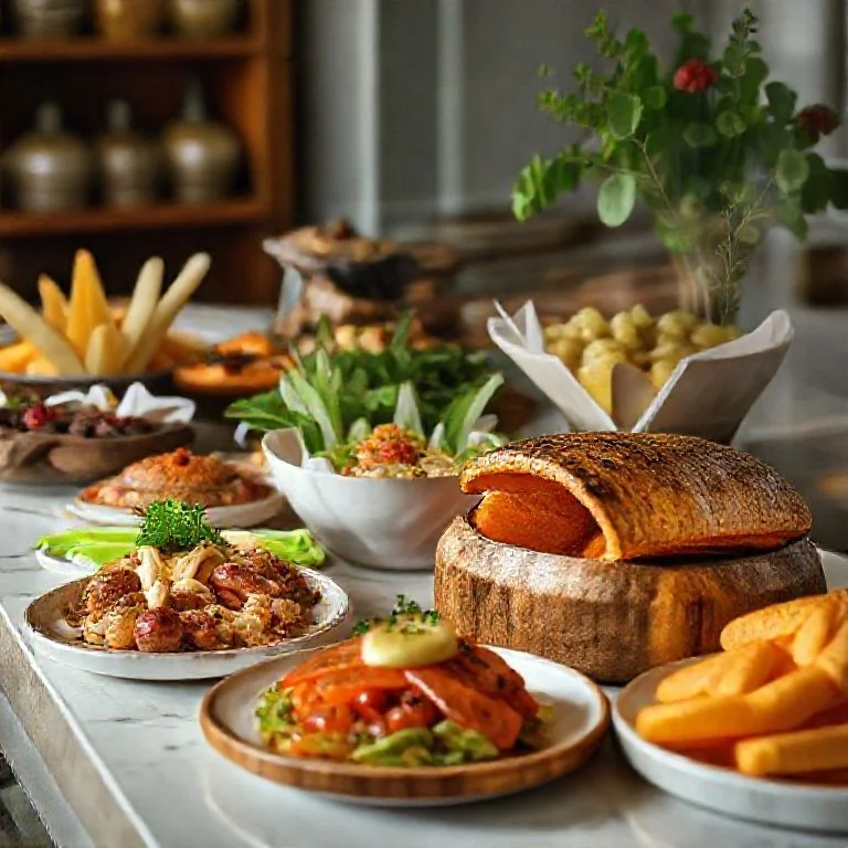 Gourmet pasta dish with iridescent sauce